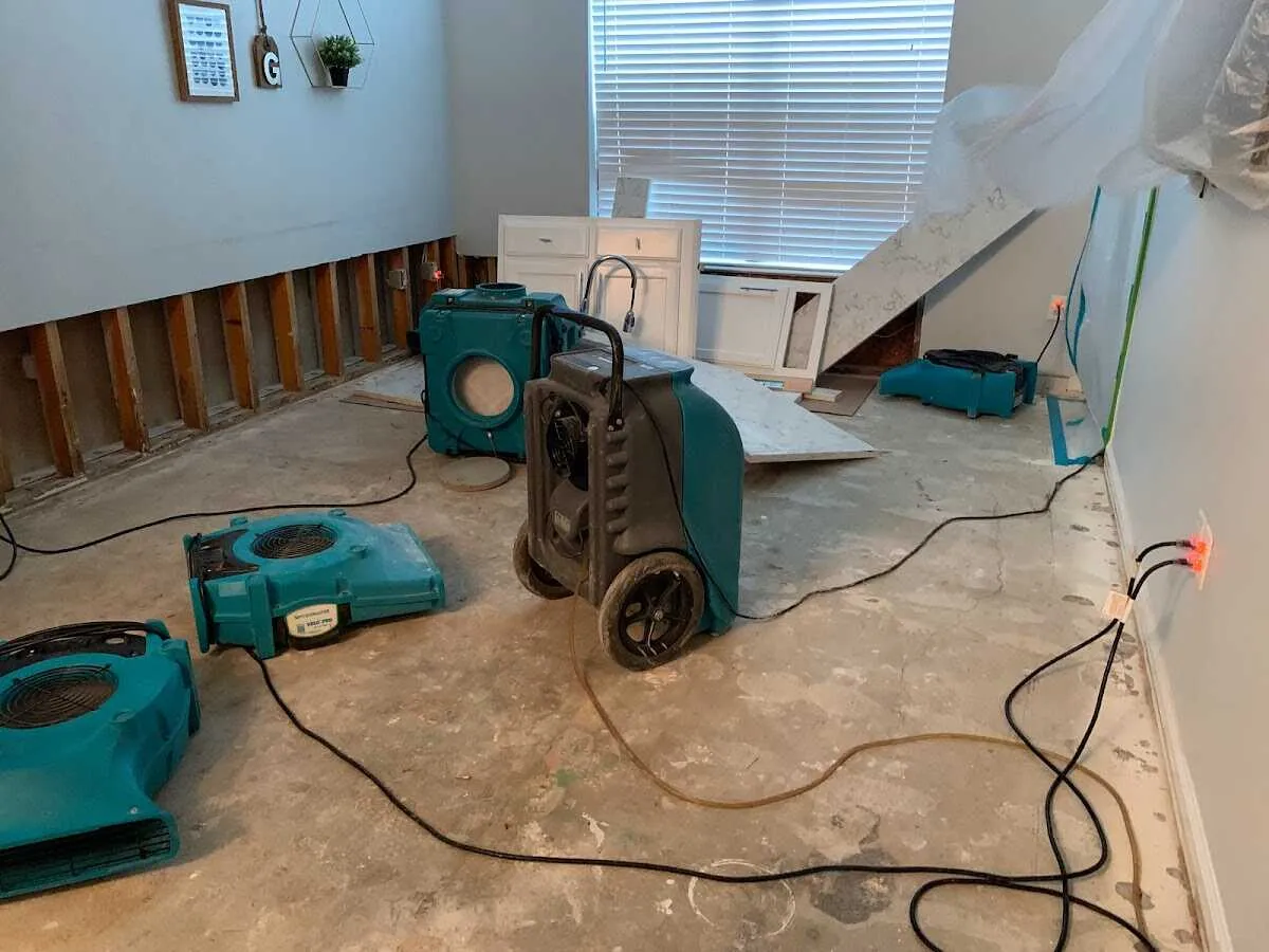Dehumidifier in flood-cut room for Water Extraction & Removal in Temecula